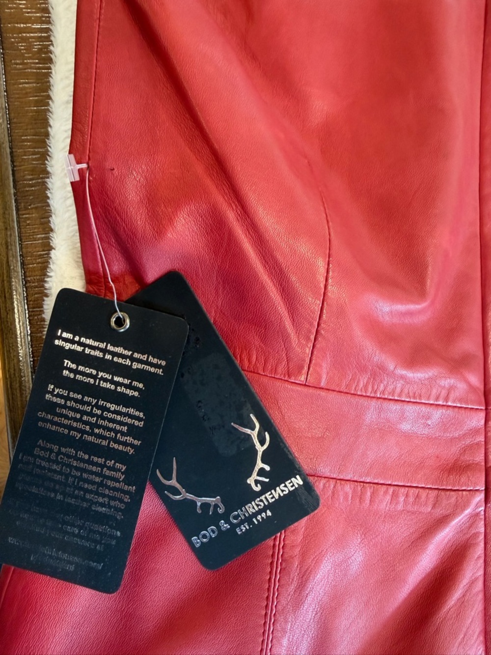 Red Leather Halter Midi Dress - Picture 8 of 8